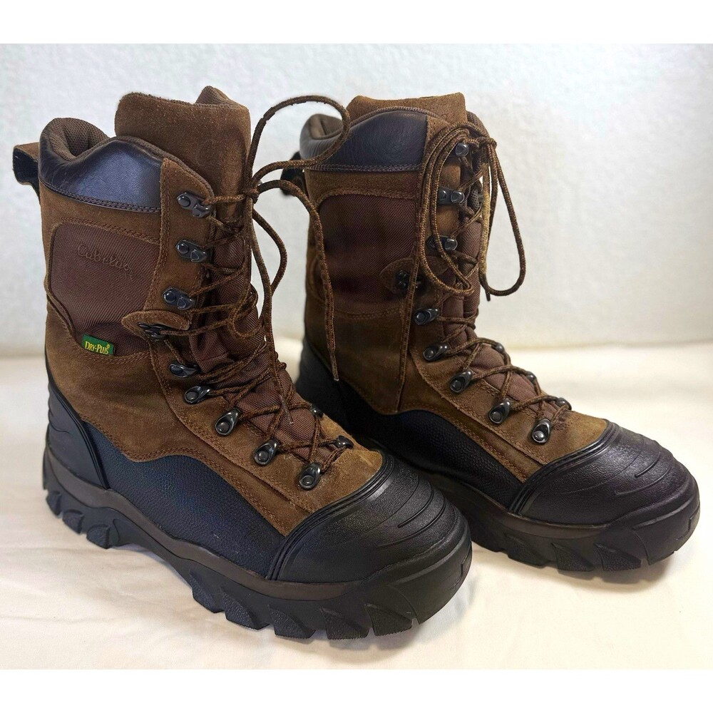 Cabela’s Dry-Plus Men’s 12D Waterproof Insulated Hunting Boots Brown Black